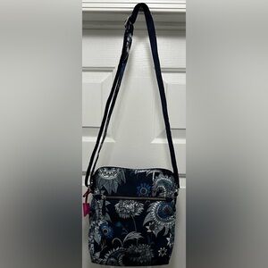 Vera Bradley Floral Blue Crossbody Bag Cornflower Blossoms